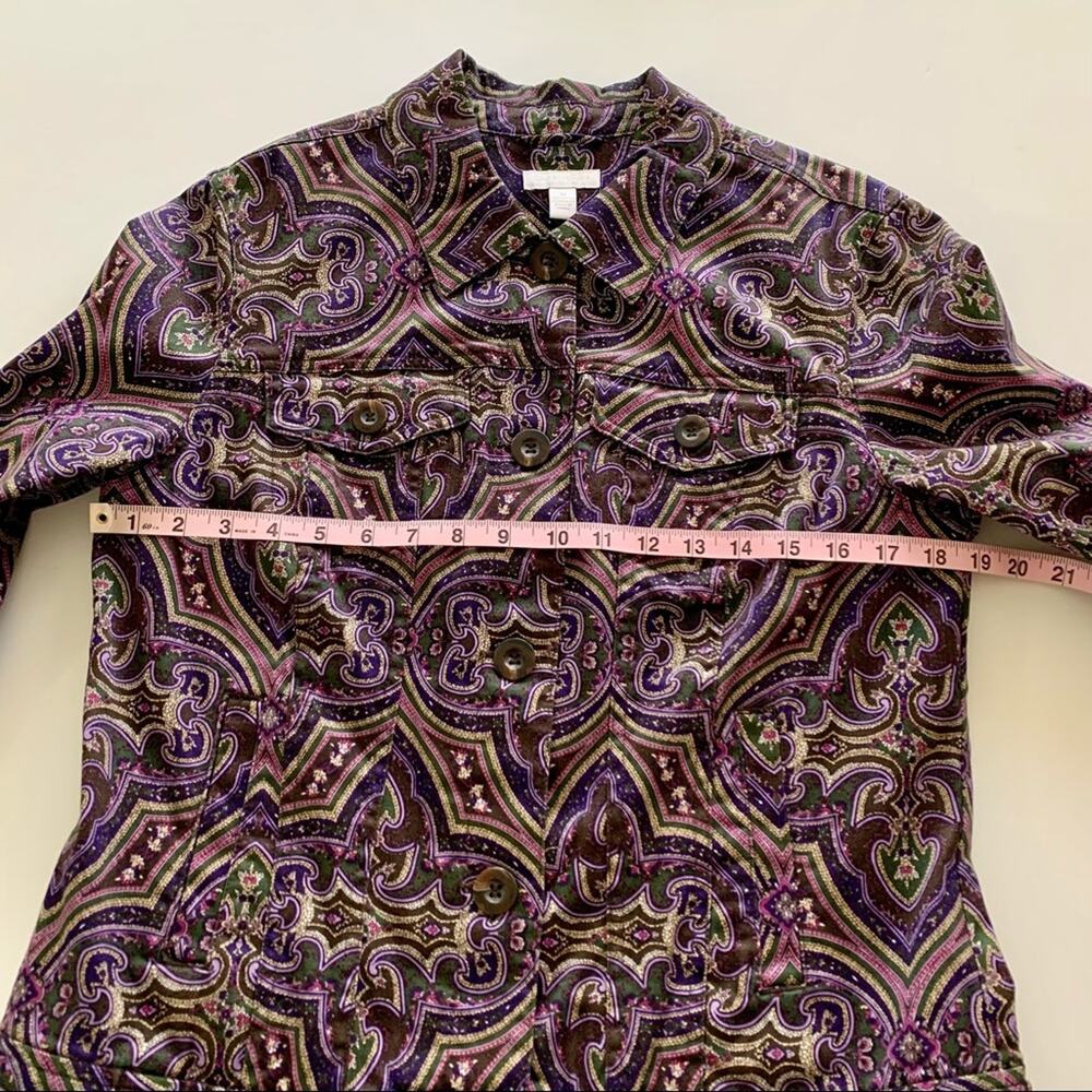 Reworked Fleetwood Mac Graphic Custom Upcycled Floral Jacket Women's Medium - Picture 5 of 6